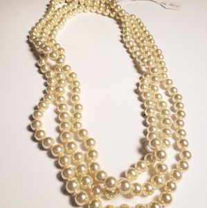 Long Strand Faux Pearl Necklace